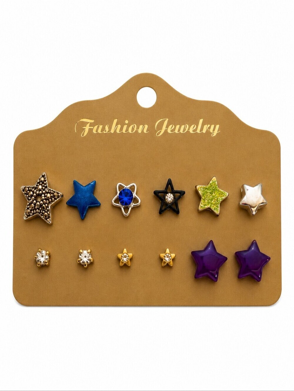 Vintage Six Single Star Earrings and Three Pair Star Post Earrings